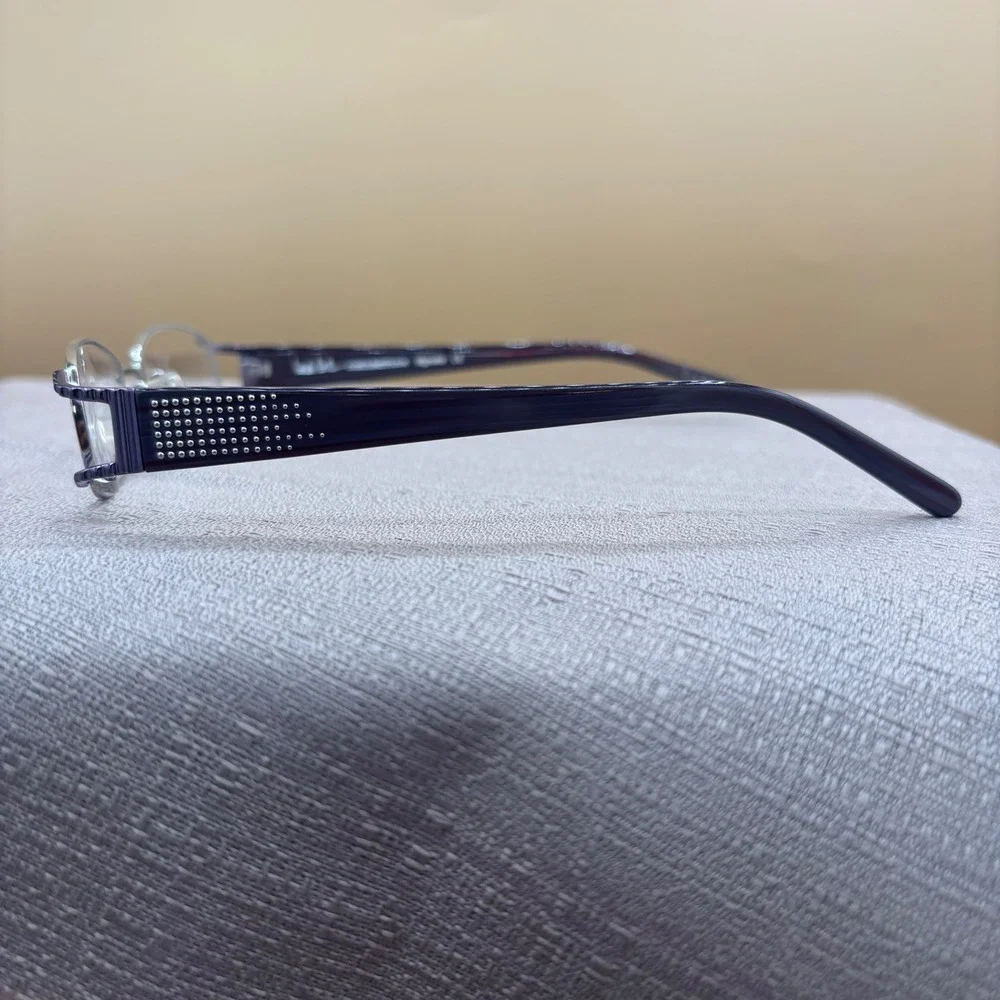 Nicole Miller Eyeglass Frames Women 49-15-130 Sterling Purple New Y2K Core